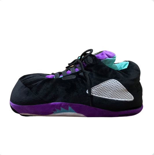 BLACK AND PURPLE FIVES HOUSE SHOES